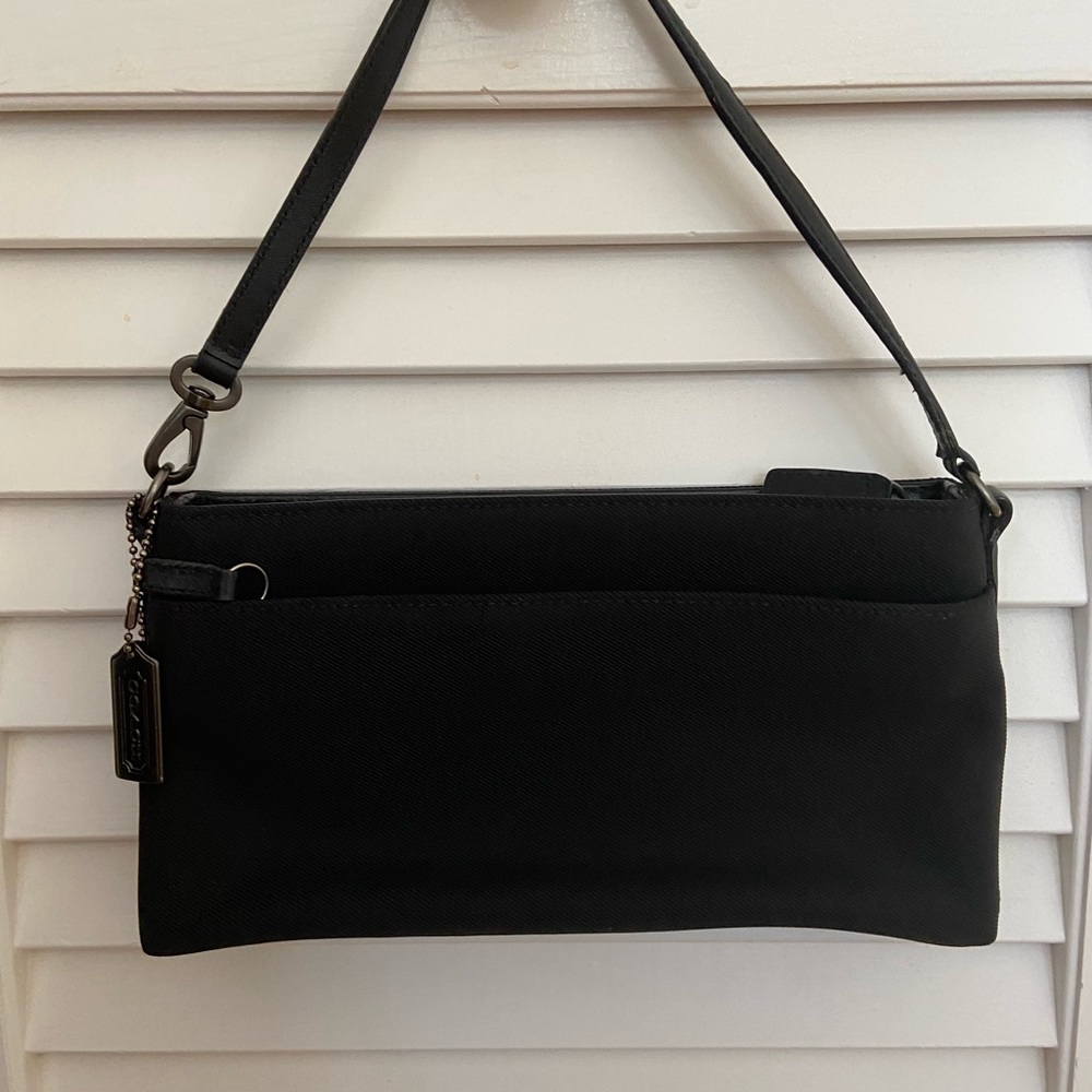 Coach cloth & leather trim evening bag